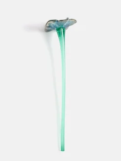 Deko|Deko-HOFF MOUTHBLOWN CRYSTAL FLOWER SILVER