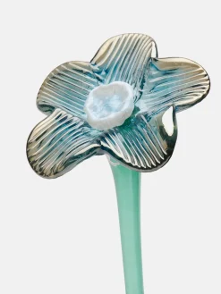 Deko|Deko-HOFF MOUTHBLOWN CRYSTAL FLOWER SILVER