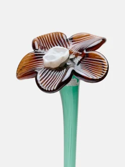 Deko|Deko-HOFF MOUTHBLOWN CRYSTAL FLOWER BROWN