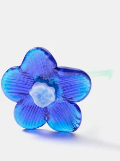 Deko|Deko-HOFF MOUTHBLOWN CRYSTAL FLOWER BLUE
