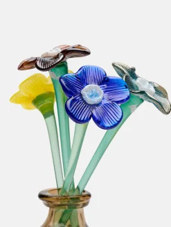 Deko|Deko-HOFF MOUTHBLOWN CRYSTAL FLOWER BLUE