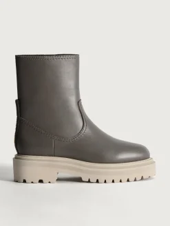 Stiefel Und Stiefeletten-HOFF OFFICE GRAUER LEDERSTIEFEL