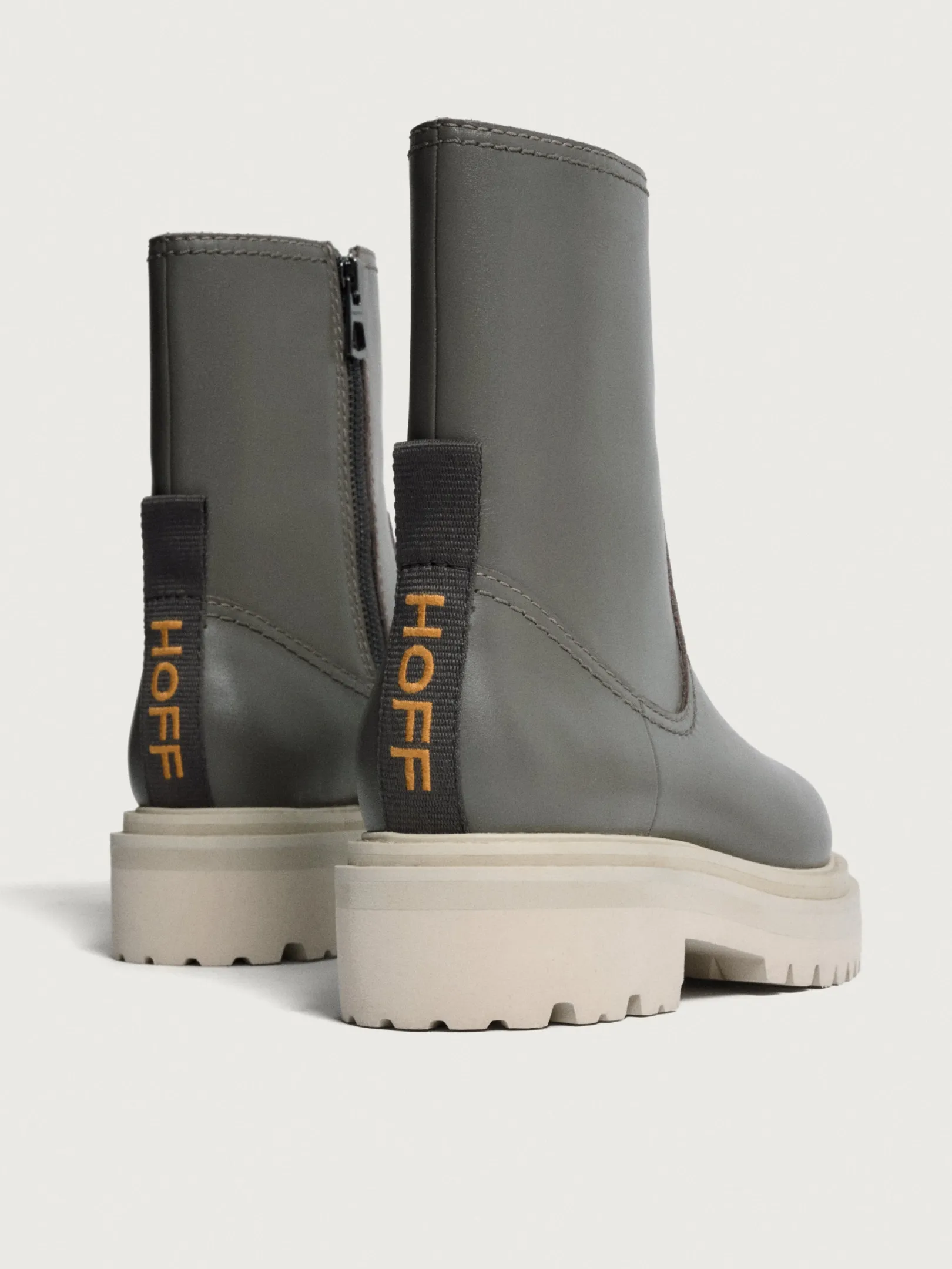 Stiefel Und Stiefeletten-HOFF OFFICE GRAUER LEDERSTIEFEL